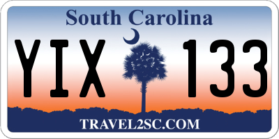 SC license plate YIX133
