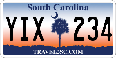SC license plate YIX234