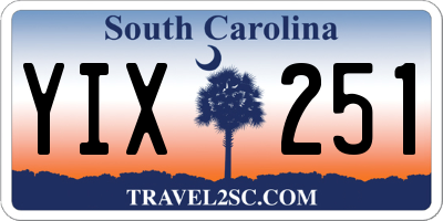 SC license plate YIX251