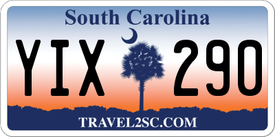 SC license plate YIX290