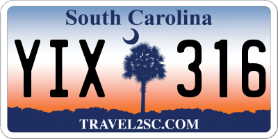 SC license plate YIX316