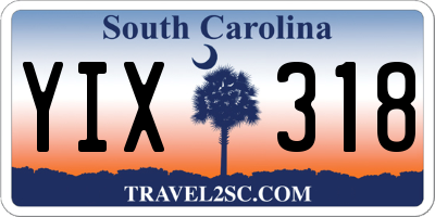 SC license plate YIX318