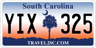 SC license plate YIX325