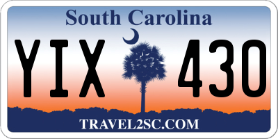 SC license plate YIX430
