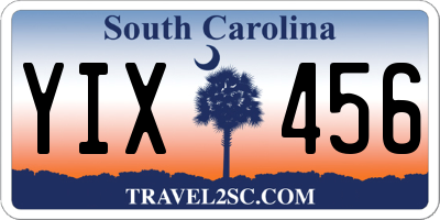 SC license plate YIX456