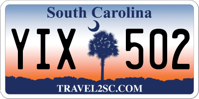 SC license plate YIX502