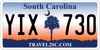 SC license plate YIX730
