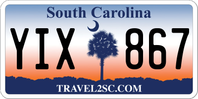 SC license plate YIX867