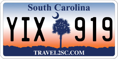 SC license plate YIX919