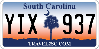SC license plate YIX937