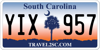 SC license plate YIX957