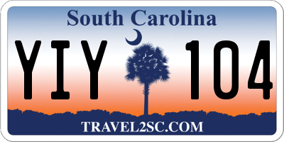 SC license plate YIY104