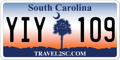 SC license plate YIY109