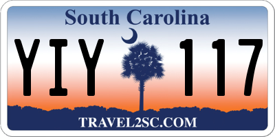 SC license plate YIY117