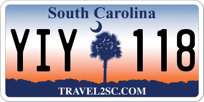 SC license plate YIY118