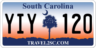 SC license plate YIY120