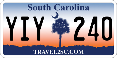 SC license plate YIY240