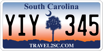 SC license plate YIY345