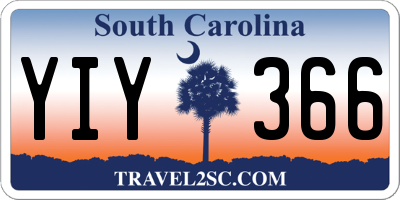 SC license plate YIY366