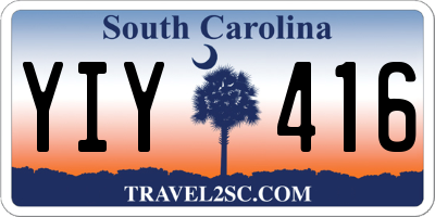 SC license plate YIY416