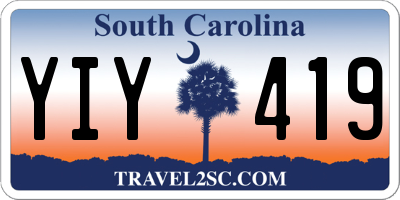 SC license plate YIY419