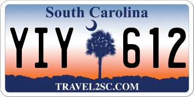 SC license plate YIY612