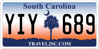 SC license plate YIY689
