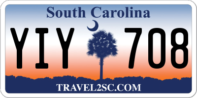 SC license plate YIY708