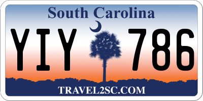 SC license plate YIY786