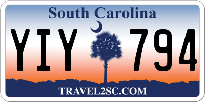 SC license plate YIY794