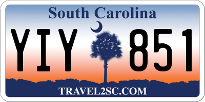 SC license plate YIY851