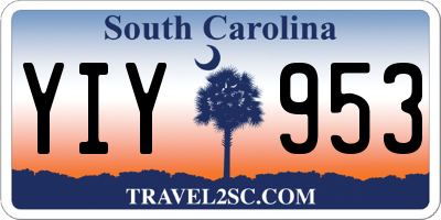 SC license plate YIY953