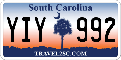 SC license plate YIY992