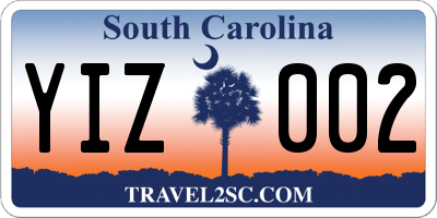 SC license plate YIZ002