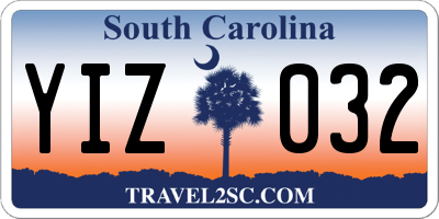 SC license plate YIZ032