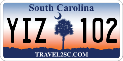 SC license plate YIZ102
