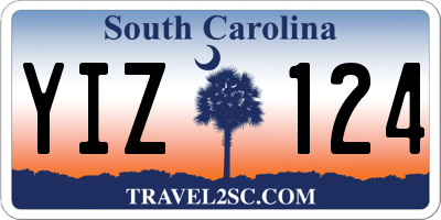 SC license plate YIZ124