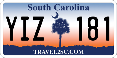 SC license plate YIZ181