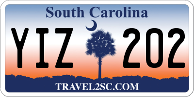 SC license plate YIZ202