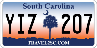 SC license plate YIZ207