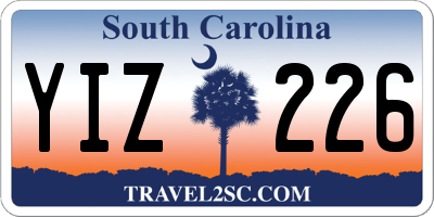 SC license plate YIZ226