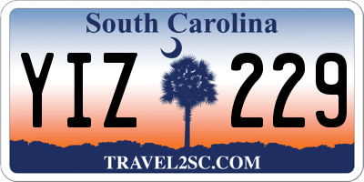 SC license plate YIZ229