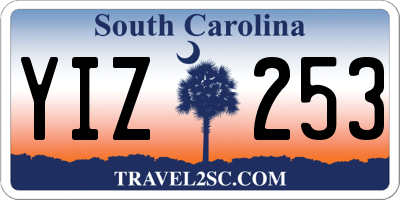 SC license plate YIZ253