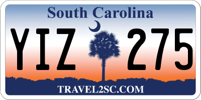 SC license plate YIZ275