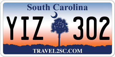 SC license plate YIZ302