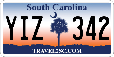 SC license plate YIZ342