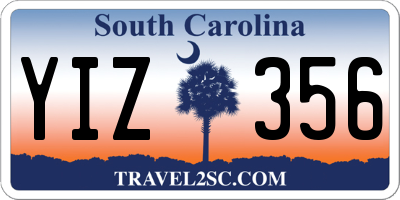 SC license plate YIZ356