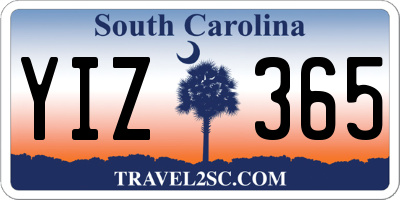 SC license plate YIZ365