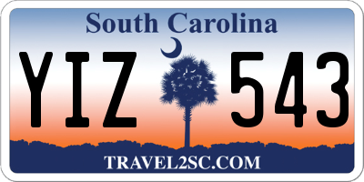 SC license plate YIZ543