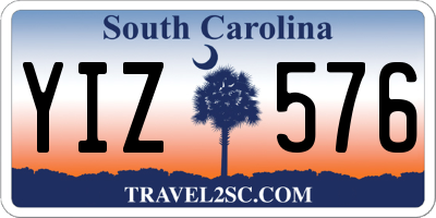 SC license plate YIZ576